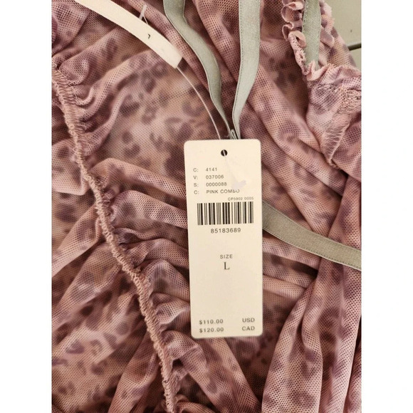 NWT By Anthropologie Sheer Mesh Dress Size L Pink Combo - Picture 9 of 11
